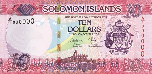 P33 Solomon Islands 10 Dollars Year 2018